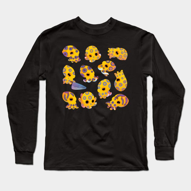 Blue-ringed octopus Long Sleeve T-Shirt by pikaole